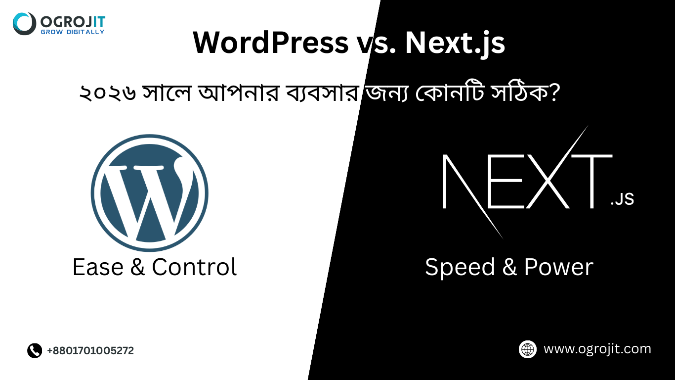 WordPress বনাম Next.js: ২০২৬ সালে আপনার ব্যবসার জন্য কোনটি সঠিক?